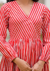 HIR's Red Candy Stripes Maxi Dress