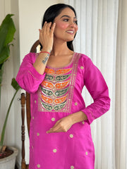 WOMEN Embrodairy Stright Kurta Set