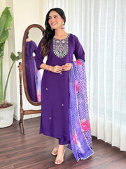 MOHINI CHANDERI VISCOSE SUIT SET