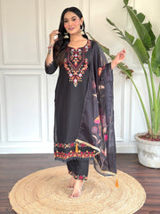 kalini chanderi embroidery Kurti SET