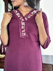 perry chanderi Kurti Set