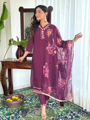 perry chanderi Kurti Set