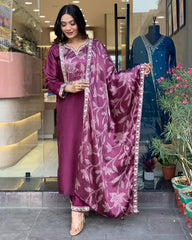 JINIVA CHANDERI VISCOSE SUIT SET