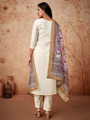 Chanderi viscose 3 piece suit set