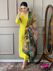 DHARA VISCOSE CHANDERI SUIT SET