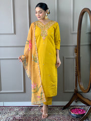 GAURI VISCOSE CHANDERI SUIT SET