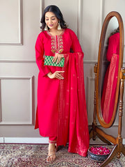 KANGANA VISCOSE CHANDERI SUIT SET