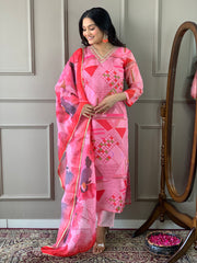 KORAM VISCOSE CHANDERI SUIT SET