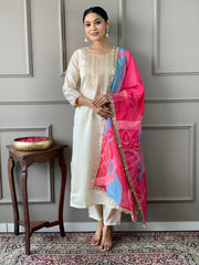 NARGIS VISCOSE CHANDERI SUIT SET