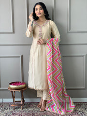 NOOR VISCOSE CHANDERI SUIT SET