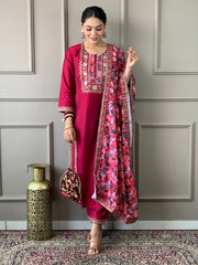 HAZEL VISCOSE CHANDERI SUIT SET