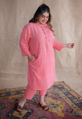 TIECO DyeVerse - Peach Kala Cotton Co-Ords